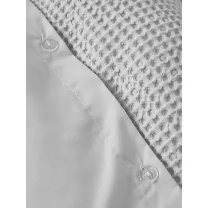 John Lewis Aurelia Pure Cotton Waffle Duvet Cover Set Mid Grey | W200 x D200cm