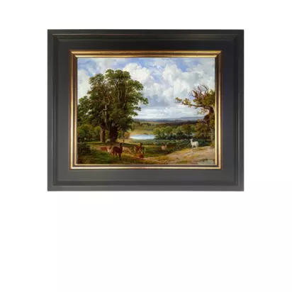 Brookpace Lascelles 'Scottish Landscape' Framed Canvas Print, 55 x 65cm, Green/Black Green, Black | 65 x 55cm