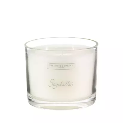 The White Company Seychelles 3 Wick Scented Candle, 770g | H10.90 x W13.40cm