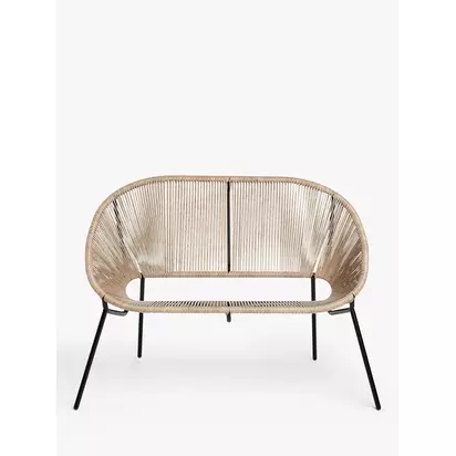 John Lewis Salsa 2-Seater Garden Sofa Natural | H81.5 x W117 x D67.2cm
