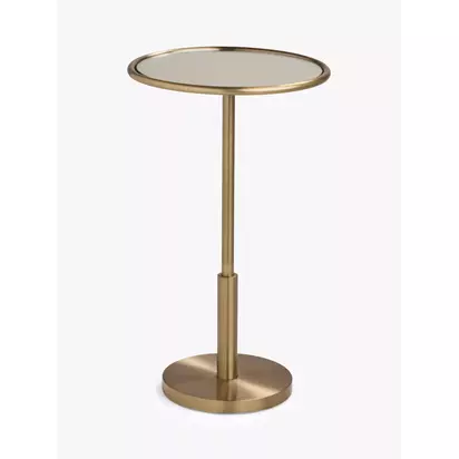 John Lewis Apollo Mirrored Side Table, Brass Gold | H50.60 x W30.20cm