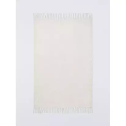 John Lewis Mohair Effect Plain Throw Marshmallow | W140 X L190cm