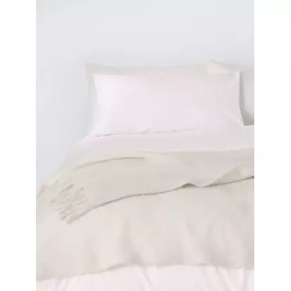 John Lewis Mohair Effect Plain Throw Marshmallow | L200 x W140cm