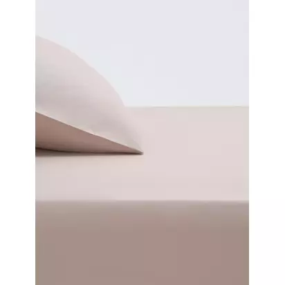 John Lewis Easy Care Organic Cotton 200 Thread Count Fitted Sheets Latte | Single