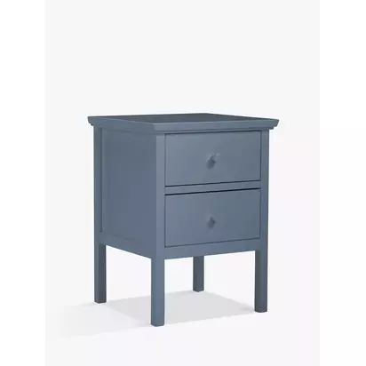 John Lewis Wilton 2 Drawer Bedside Cabinet Denim Blue | H58 x W43 x D41cm