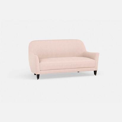 Bloomsbury Sofa - 2 Seater - Stripe Small Stripe Pink - Dark Oak Laquer Legs