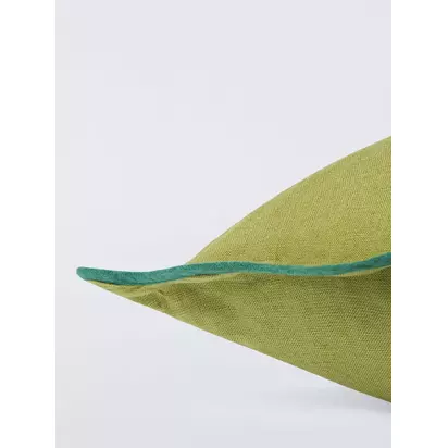 John Lewis Scalloped Linen Cushion Olive | H45 x W45cm