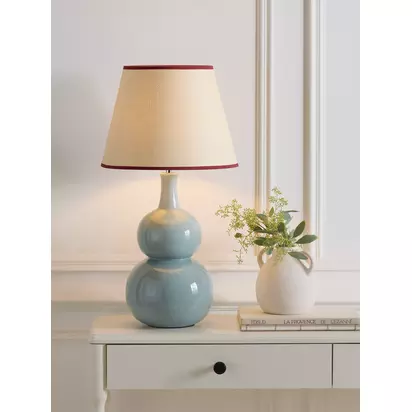 John Lewis Raffia Taped Lampshade Red | H25.20 x W35 x D35cm