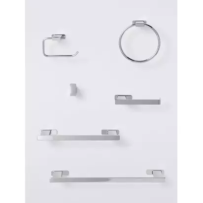 John Lewis Form Swing Towel Ring Silver | H16.4 x W16 x D5.8cm