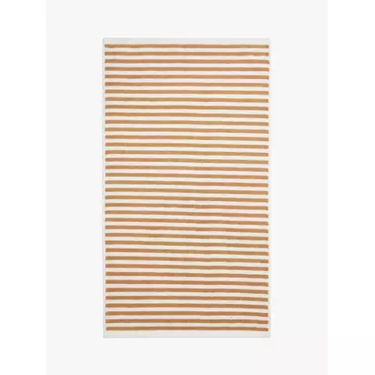 John Lewis Fine Stripe Towels Caramel | H150 x W100cm
