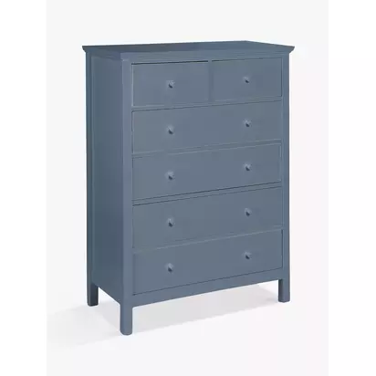 John Lewis Wilton 6 Drawer Chest Denim Blue | H119 x W87 x D44cm