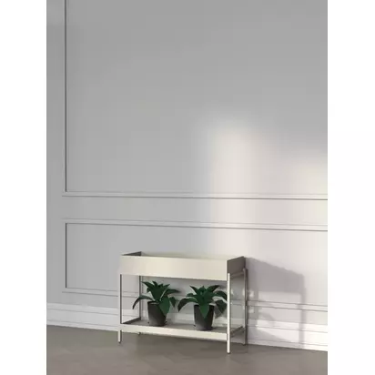 John Lewis Laguna Low Shelving Unit, Linen Linen | H58 x W92 x D34cm