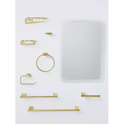 John Lewis Opus Double Hook Brass | H5.8 x W6.3 x D1.6cm