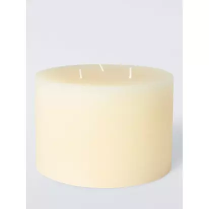 John Lewis Rustic 3 Wick Candle, H10 cm, White Ivory White Ivory | H10 x Dia.15.5cm