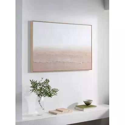 John Lewis 'Sandscape' Framed Hand Painted 3D Canvas, 80 x 120cm, Sand Sand | H80 x W120 x D4.5cm
