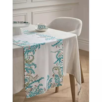 John Lewis Ulla Floral Cotton Table Runner, 250cm, Multi Multi | D 250CM x 40CM