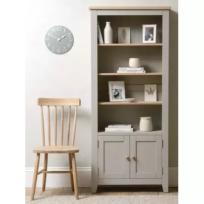 Cotswold Company Chester Alcove Display Cabinet, Dove Grey Dove Grey | H190 x W83 x D31cm