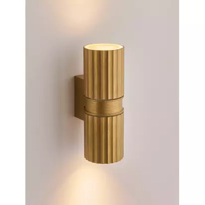 John Lewis Carlo Outdoor Wall Light Gold | H18.50 x W6.50 x D9cm