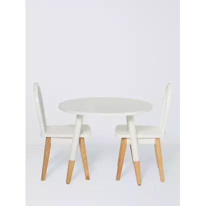 John Lewis Kids' Isla Table & Chairs Set, FSC-Certified (Rubber Wood), White/Natural White/Natural | H46 x W60 x D60cm
