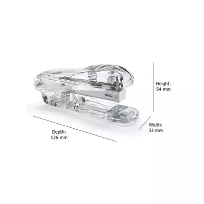 Osco Acrylic Stapler, Clear Clear | H5.4 x W12.6 x D3.3cm