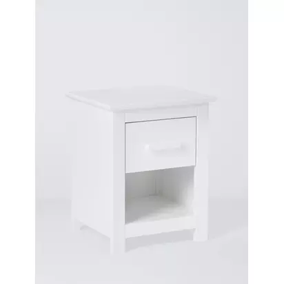 John Lewis Kids' Charlotte Bedside Table, White White | H50 x W40 x D35cm