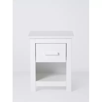 John Lewis Kids' Charlotte Bedside Table, White White | H50 x W40 x D35cm