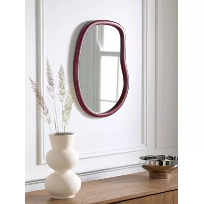 John Lewis Abstract Wall Mirror, 60 x 47cm Deep Red | H60 x W47 x D2.5cm
