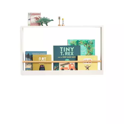 Great Little Trading Co Landscape Book Shelf, White/Natural White/Natural | H42 x W70 x D9cm