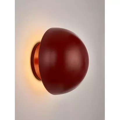 John Lewis Mushroom Rechargeable Dimmable Wall Light Red | Dia.15 x D11cm