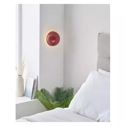 John Lewis Mushroom Rechargeable Dimmable Wall Light Red | Dia.15 x D11cm