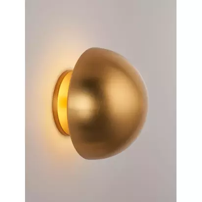 John Lewis Mushroom Rechargeable Dimmable Wall Light Brass | Dia.15 x D11cm