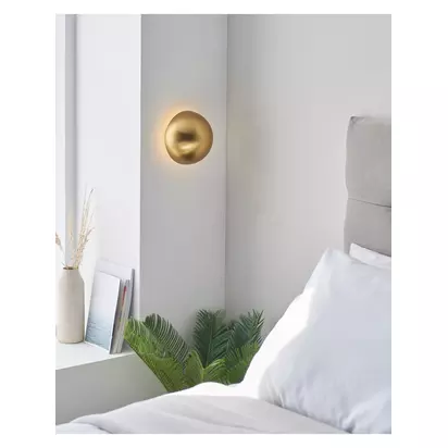 John Lewis Mushroom Rechargeable Dimmable Wall Light Brass | Dia.15 x D11cm