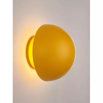 John Lewis Mushroom Rechargeable Dimmable Wall Light Yellow | Dia.15 x D11cm