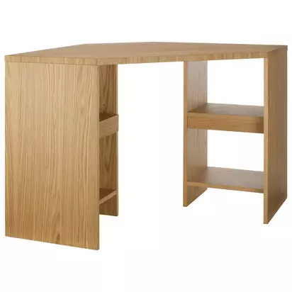 John Lewis Abacus Corner Desk, FSC-Certified (Oak Veneer), Natural Natural | H74 x W137 x D80cm