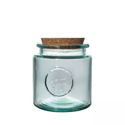 Vidrios San Miguel Authentic Recycled Glass Storage Jar, 800ml, Clear Clear | H13 x Dia 12cm