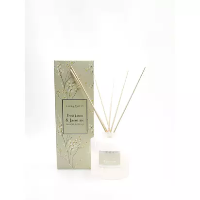 Laura Ashley Fresh Linen Reed Diffuser, 100ml Green | H90mm