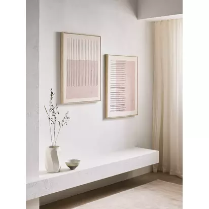 John Lewis 'Abstract Strings' Framed Print, Set of 2, 80 x 60cm, Multi Natural | H80 x W60 x D3.8cm