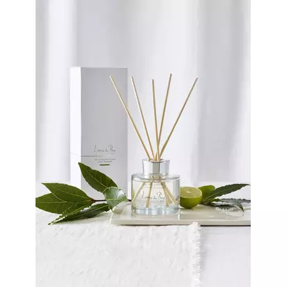 The White Company Lime & Bay Reed Diffuser, 150ml | H12.50 x W5.30cm
