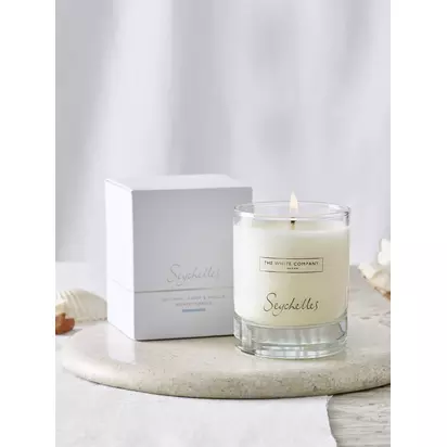 The White Company Seychelles Scented Candle, 140g | H8.30 x W6.80cm