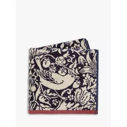 Morris & Co. Strawberry Thief Towels Blue | L90 x W50cm