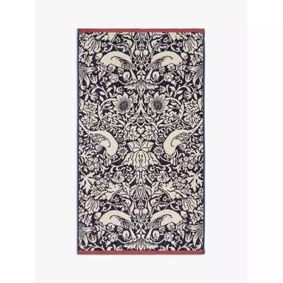 Morris & Co. Strawberry Thief Towels Blue | L90 x W50cm