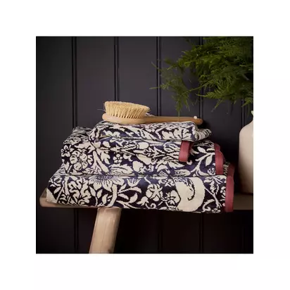 Morris & Co. Strawberry Thief Towels Blue | L90 x W50cm