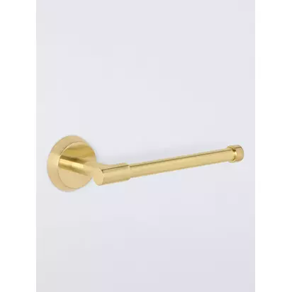 John Lewis Elegance Toilet Roll Holder, Brushed Brass Gold | H5 x W17 x D7cm