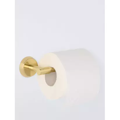 John Lewis Elegance Toilet Roll Holder, Brushed Brass Gold | H5 x W17 x D7cm