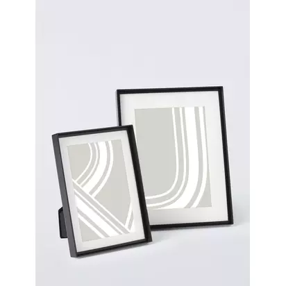 John Lewis Hoxton Plated Metal Photo Frame & Mount Black | H23.40 x W18.30 x D2.40cm