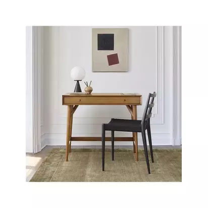 west elm Mid-Century Wood Mini Desk, Acorn Natural | H76 x W91 x D51cm