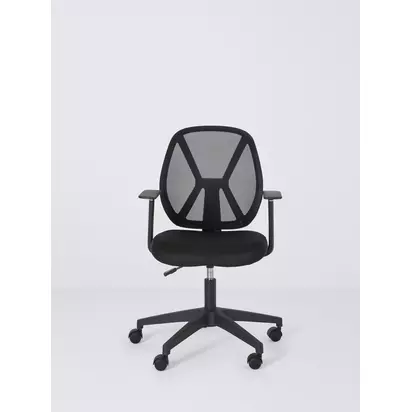 John Lewis Leo Office Chair, Black Black | H96 x W58 x D55cm