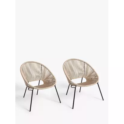 John Lewis Salsa Garden Chair, Set of 2 Natural | H81.5 x W72 x D69cm