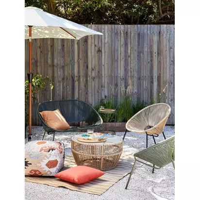 John Lewis Salsa Garden Chair, Set of 2 Natural | H81.5 x W72 x D69cm