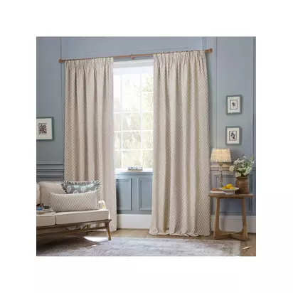 Sanderson Hutton Pair Lined Pencil Pleat Curtains Linen | H228 x W228 x D1cm